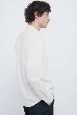 Springfield Camisas-Camisa de micro veludo cotelê branco