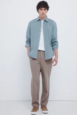 Springfield Camisas-Camisa de micro veludo cotelê verde