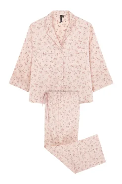 Women'secret Pijamas-Camisa de pijama longa de cetim rosa