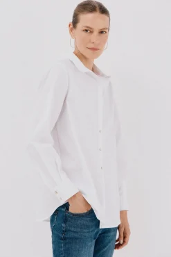 Cortefiel Blusas-Camisa de popelina Branco