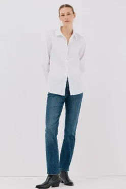 Cortefiel Blusas-Camisa de popelina Branco