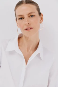 Cortefiel Blusas-Camisa de popelina Branco