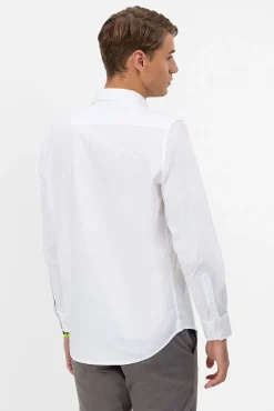 elPulpo Camisas-Camisa de popelina elástica com gola italiana Branco