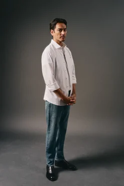 OOTO Camisas-Camisa de popelina lisa Branco