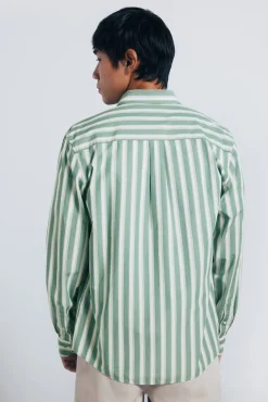 Springfield Camisas-Camisa de popelina riscas verde