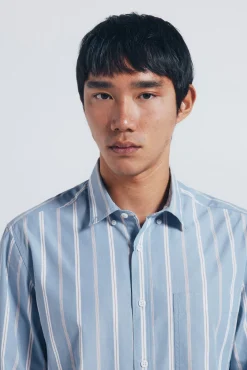 Springfield Camisas-Camisa de popelina riscas azul