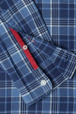 Pepe Jeans Camisas-Camisa de Popelina xadrez de corte regular azul