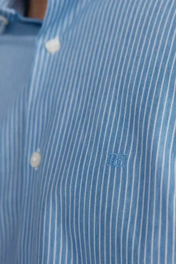 Pedro del Hierro Camisas|Camisas Clássicas-Camisa de riscas malha Azul