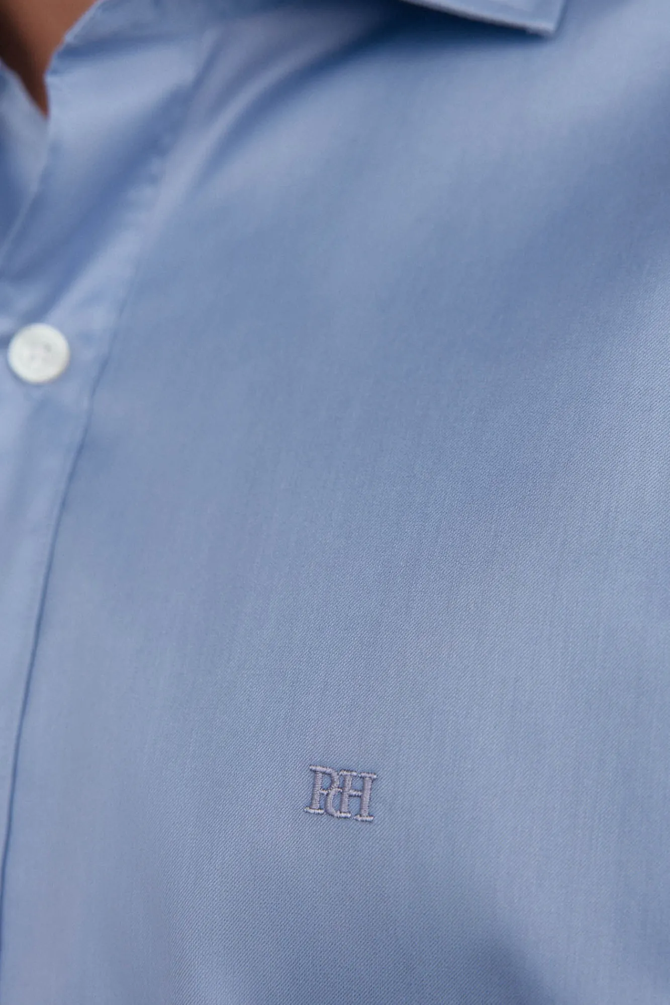 Pedro del Hierro Camisas-Camisa de sarja lisa, fácil de passar + anti-odor, corte slim Azul