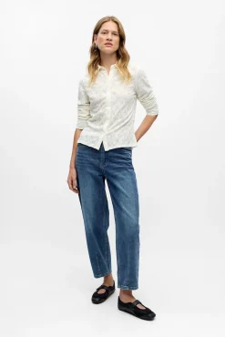 Object Blusas-Camisa de tecido bordado Branco