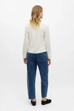 Object Blusas-Camisa de tecido bordado Branco