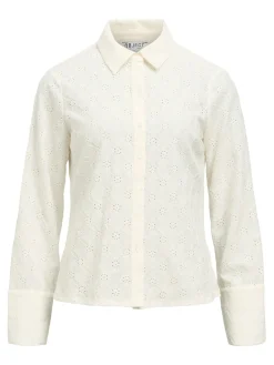 Object Blusas-Camisa de tecido bordado Branco