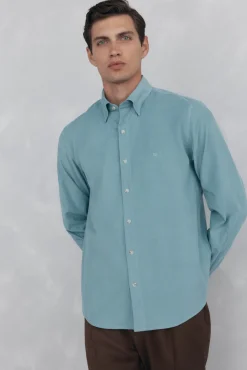 Pedro del Hierro Camisas-Camisa de veludo macio Turquesa