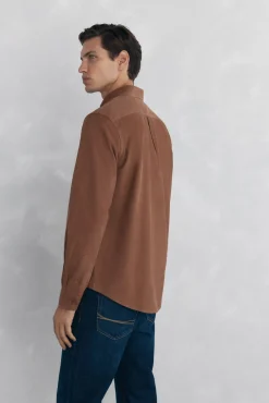 Pedro del Hierro Camisas-Camisa de veludo macio Marrom