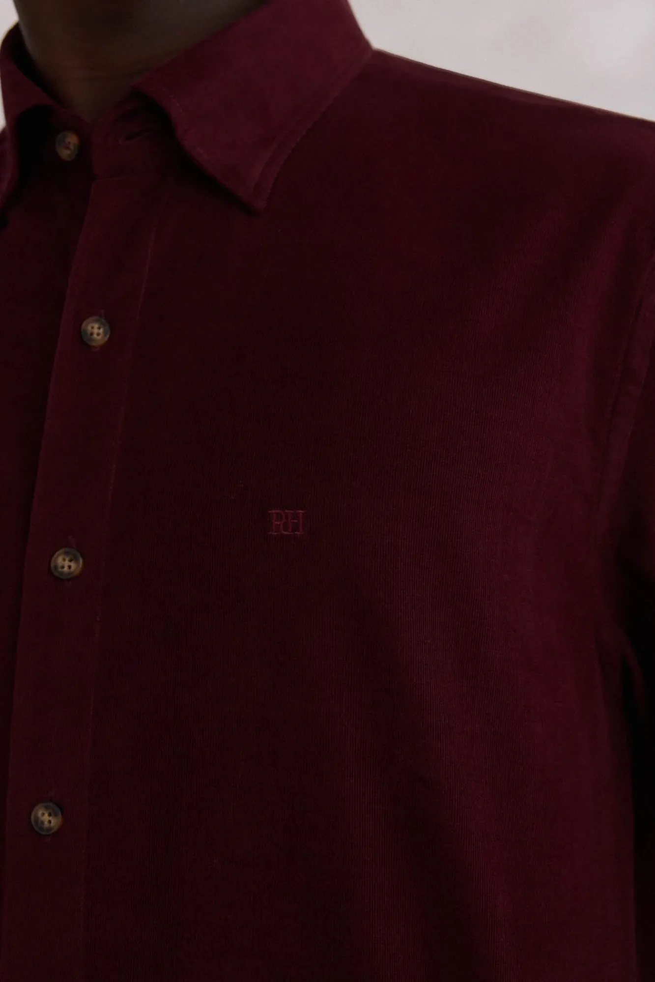 Pedro del Hierro Camisas-Camisa de veludo macio Bordeaux