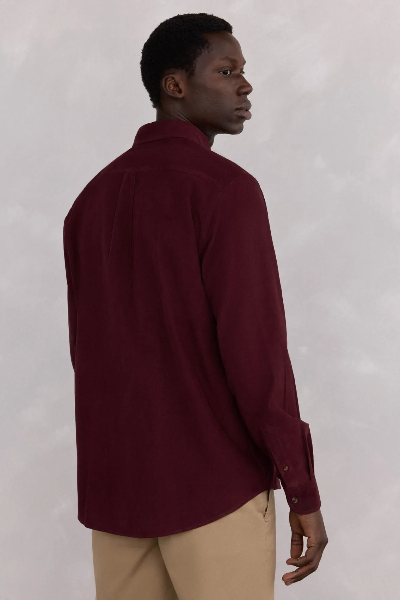 Pedro del Hierro Camisas-Camisa de veludo macio Bordeaux