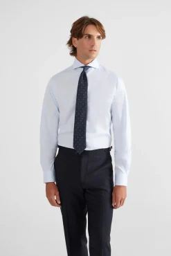 Silbon Camisas|Camisas Clássicas-Camisa de vestir punho simples Azul