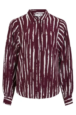 Vila Blusas-Camisa de viscose estampada Roxo