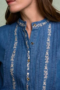Polín Et Moi Blusas-Camisa Denim Milen Azul