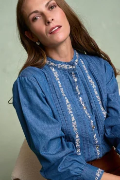 Polín Et Moi Blusas-Camisa Denim Milen Azul