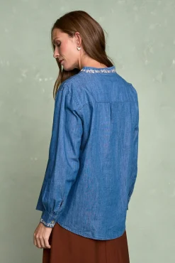 Polín Et Moi Blusas-Camisa Denim Milen Azul