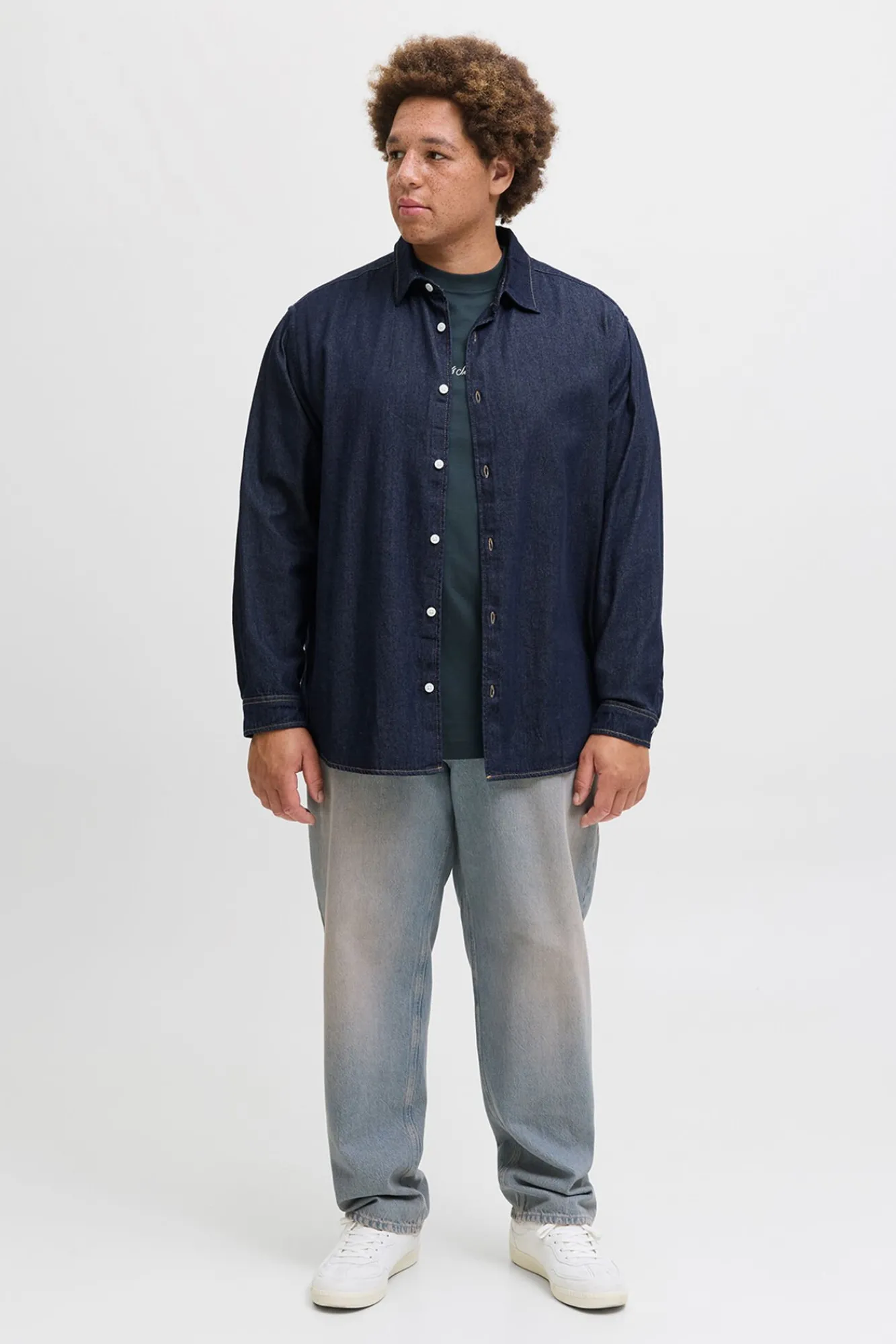Jack & Jones PLUS Camisas-Camisa denim PLUS de corte regular azul