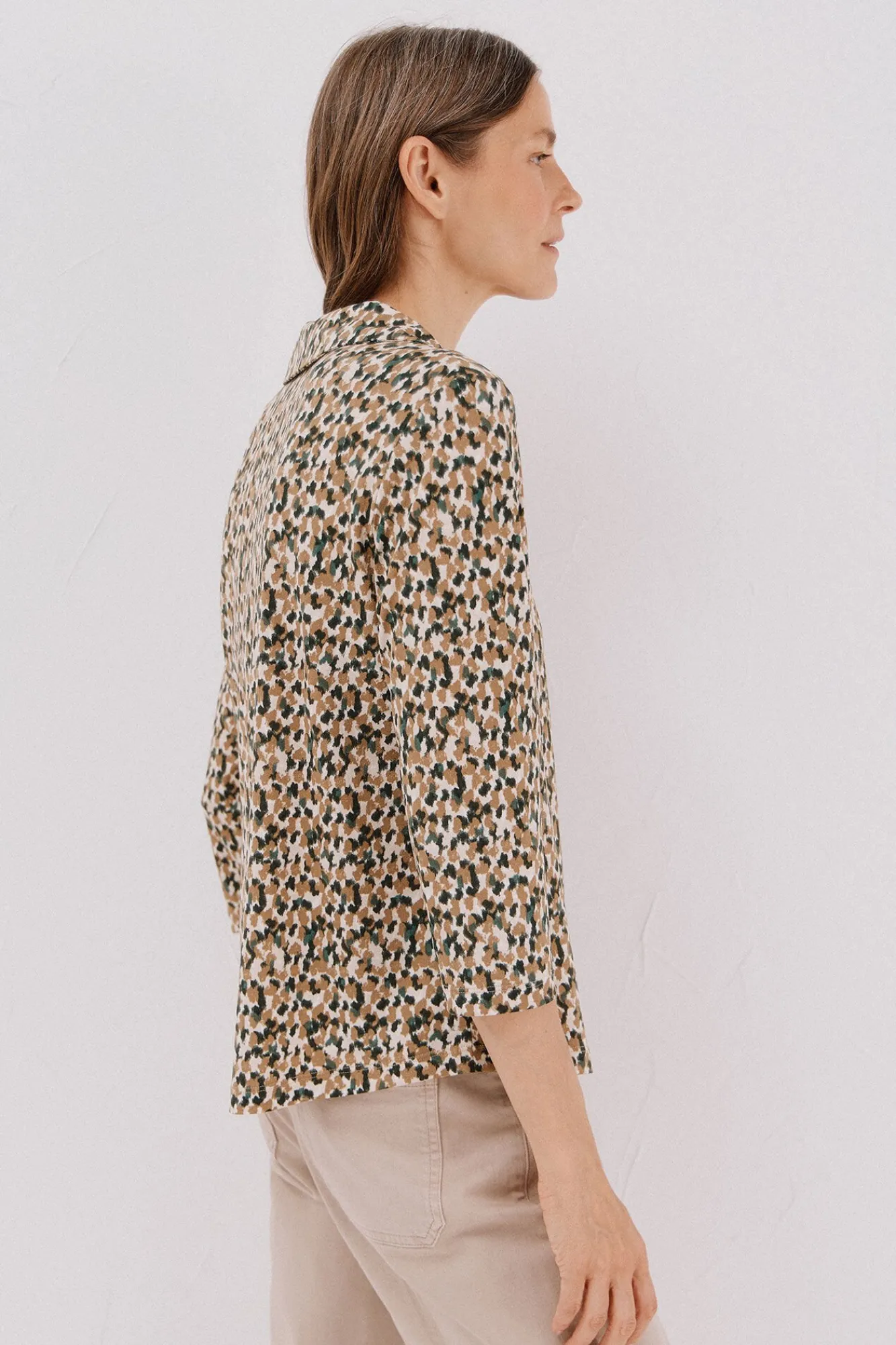 Cortefiel Blusas-Camisa elástica com botões Impressão