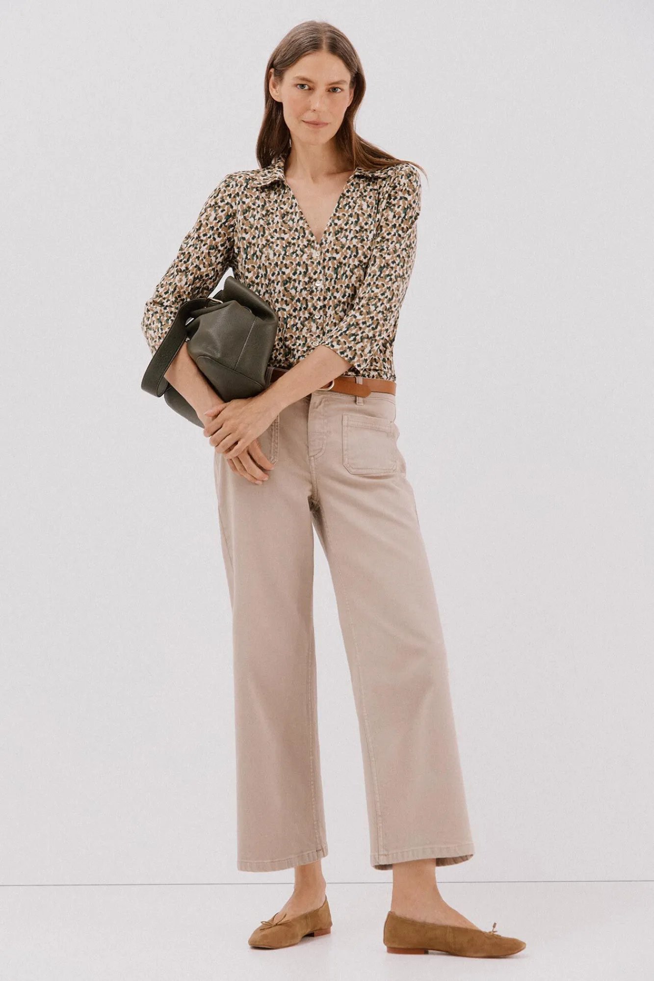 Cortefiel Blusas-Camisa elástica com botões Impressão