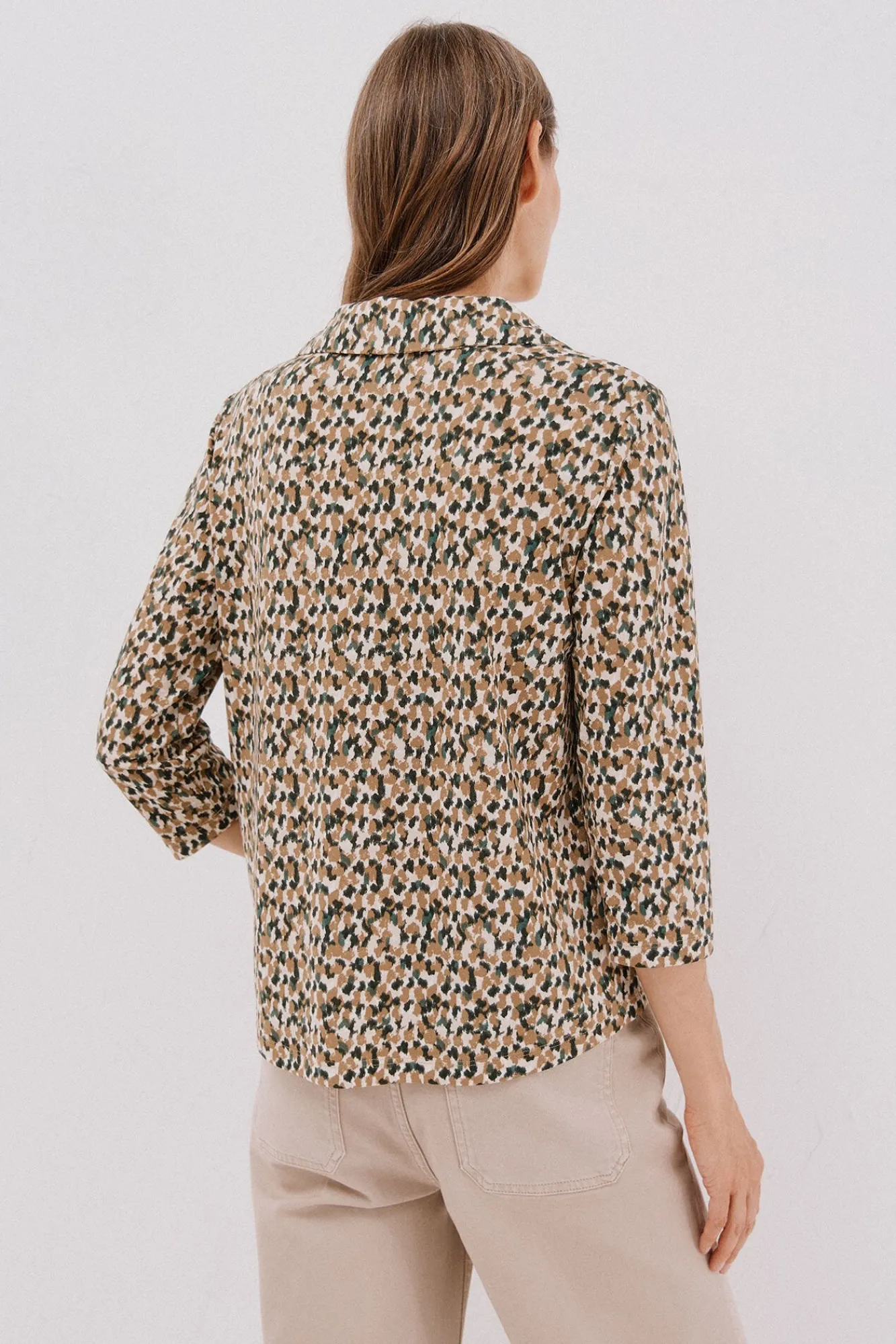 Cortefiel Blusas-Camisa elástica com botões Impressão