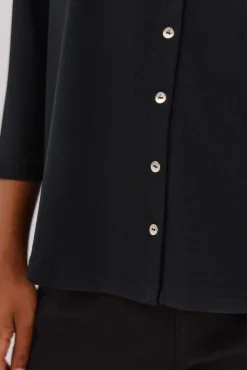 Cortefiel Blusas-Camisa elástica com botões Preto