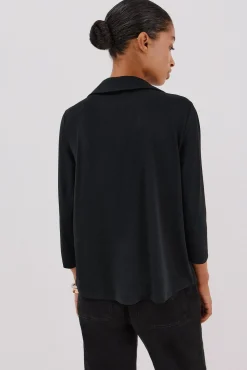 Cortefiel Blusas-Camisa elástica com botões Preto