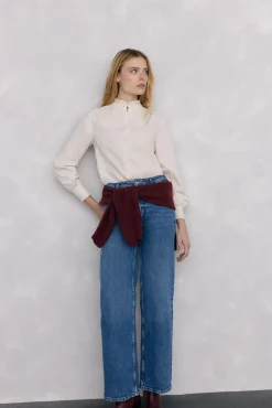 Pedro del Hierro Blusas-Camisa em bombazina Ecru