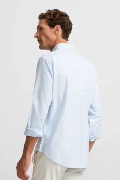Silbon Camisas-Camisa esportiva Oxford com corte Azul