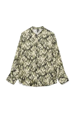 Vero Moda Blusas-Camisa estampada de manga comprida Verde