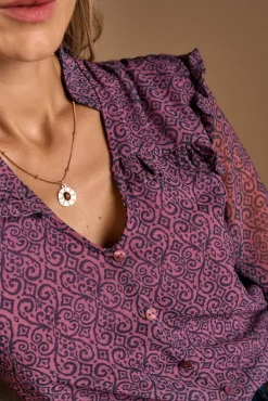 Polín Et Moi Blusas-Camisa estampada Idalia com babados Subiu