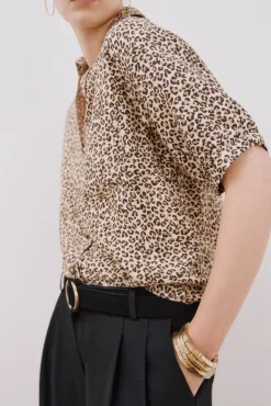 Cortefiel Blusas-Camisa estampado animal Impress&atilde;o