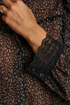 Polín Et Moi Blusas-Camisa estampado Ini Preto