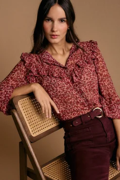 Polín Et Moi Blusas-Camisa estampado Lidia com babados Granada