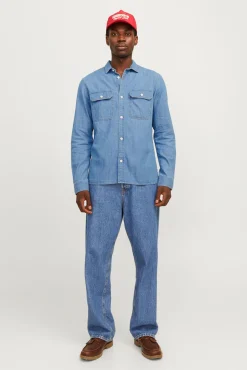 Jack & Jones Camisas-Camisa estilo sarja azul