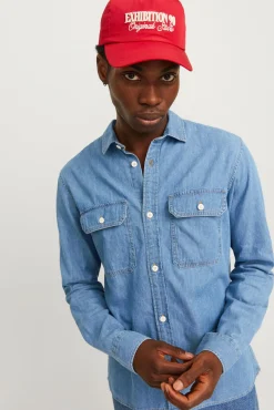 Jack & Jones Camisas-Camisa estilo sarja azul