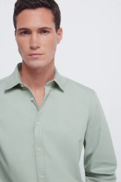 Springfield Camisas-Camisa estruturada bicolor verde