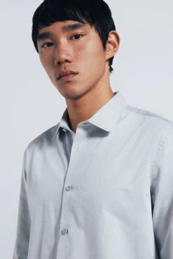 Springfield Camisas-Camisa estruturada de fácil cuidado cinzento