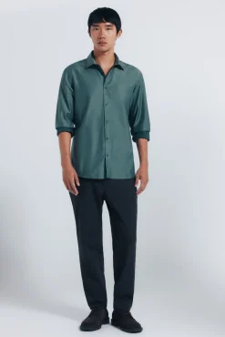 Springfield Camisas-Camisa estruturada de fácil cuidado verde