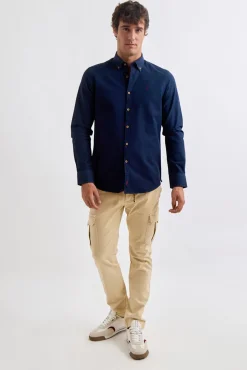 Williot Camisas-Camisa estruturada tingida em tecido Azul