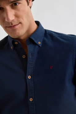 Williot Camisas-Camisa estruturada tingida em tecido Azul