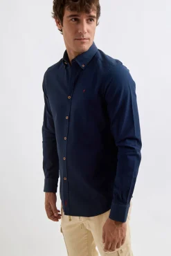 Williot Camisas-Camisa estruturada tingida em tecido Azul