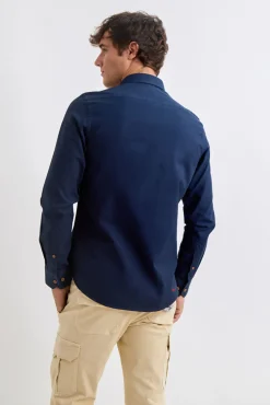 Williot Camisas-Camisa estruturada tingida em tecido Azul