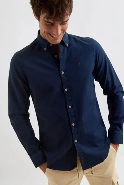 Williot Camisas-Camisa estruturada tingida em tecido Azul