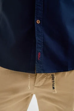 Williot Camisas-Camisa estruturada tingida em tecido Azul