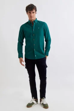Williot Camisas-Camisa estruturada tingida em tecido Verde